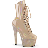 7 Inch Heel BEJEWELED-1020-7 Nude Holo